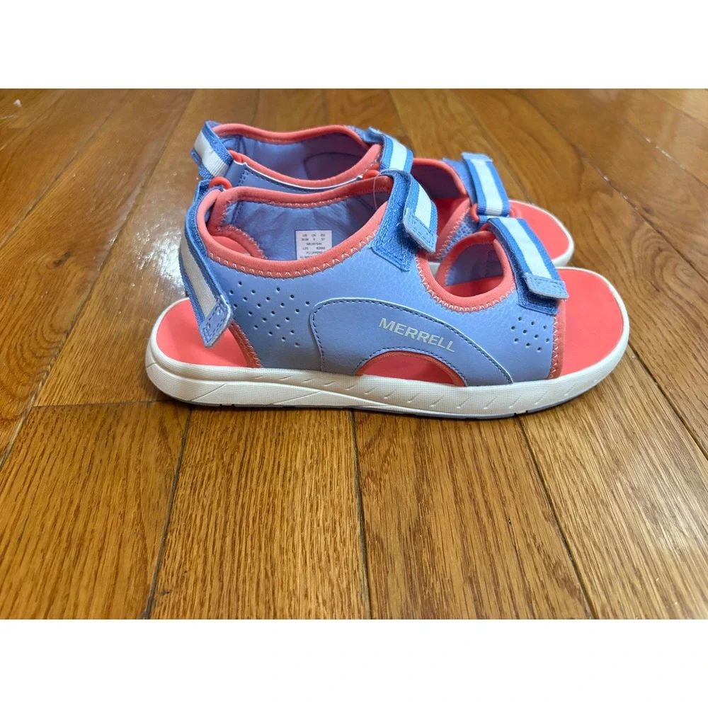NWOT Merrell Panther Kids Blue Coral Sport Sandals MK167540 Size 6M W 7.5